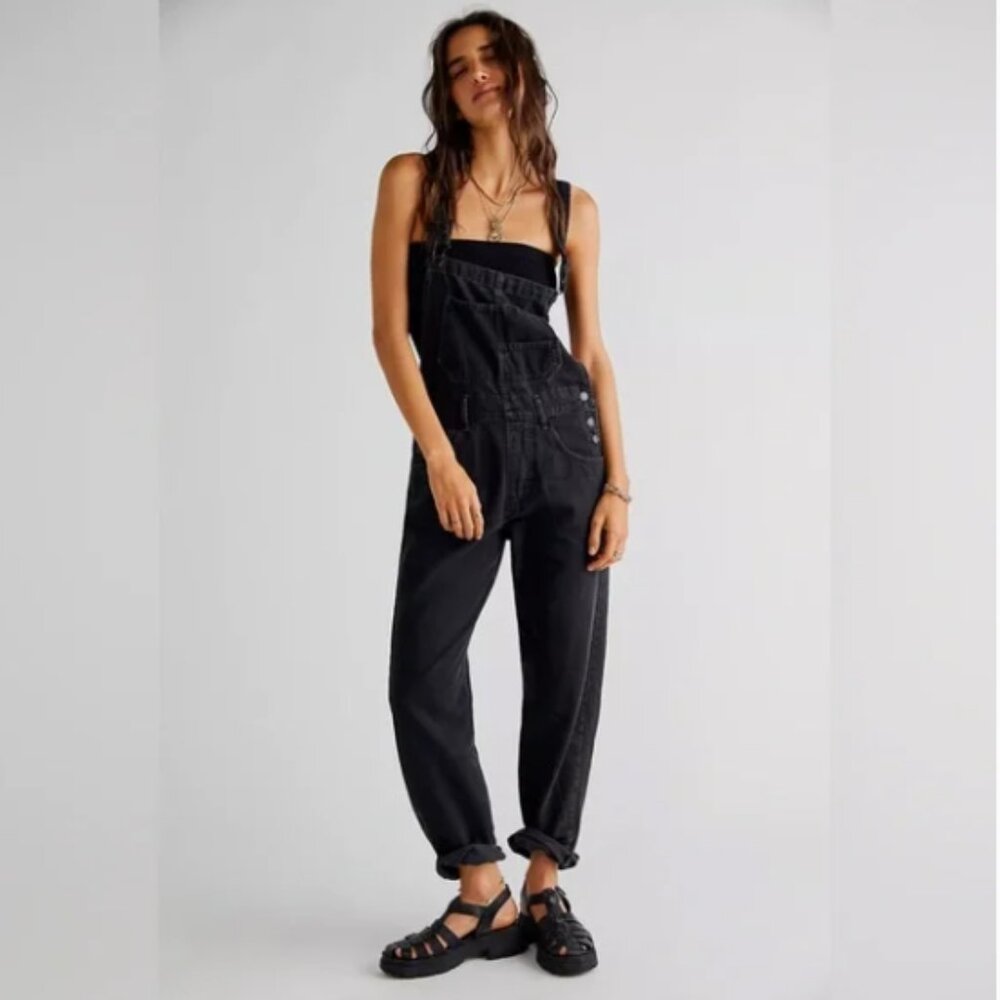 Free People x We The Free Ziggy Denim Overall Womens Small Black